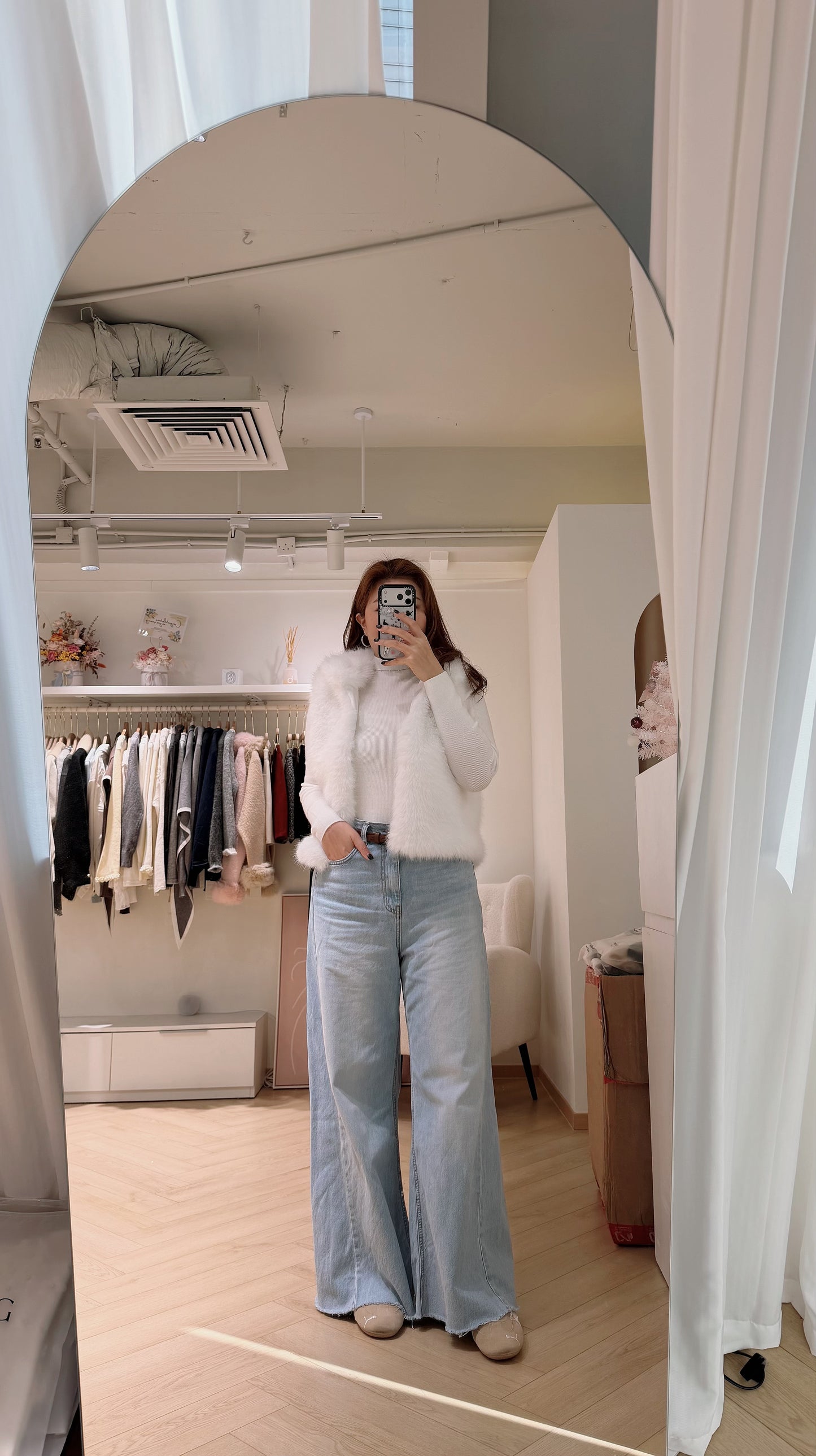 Festive Snowy Fur Vest