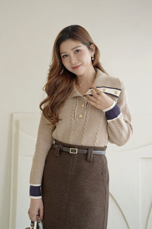 Frenchy Collar Knitted Top