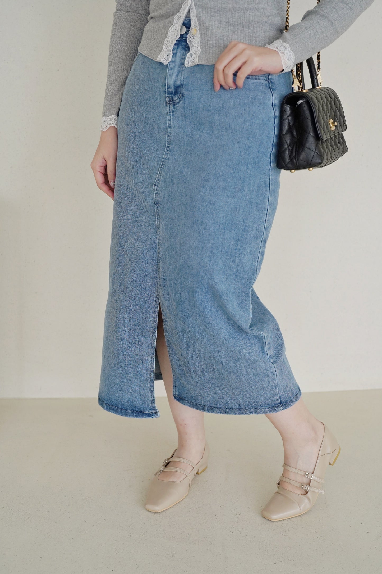 High Waist Denim Skirt