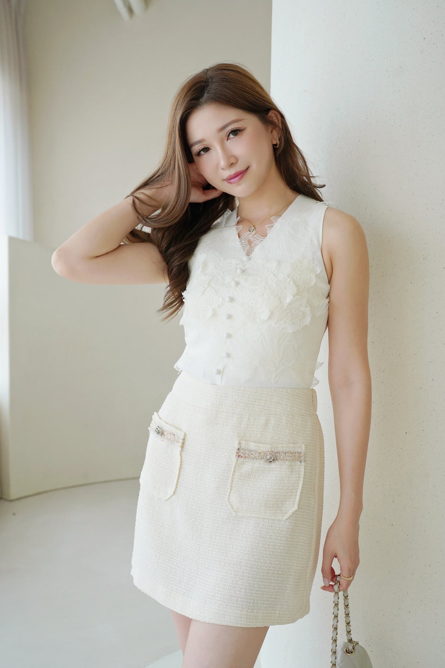 Macaron Tweed Skirt