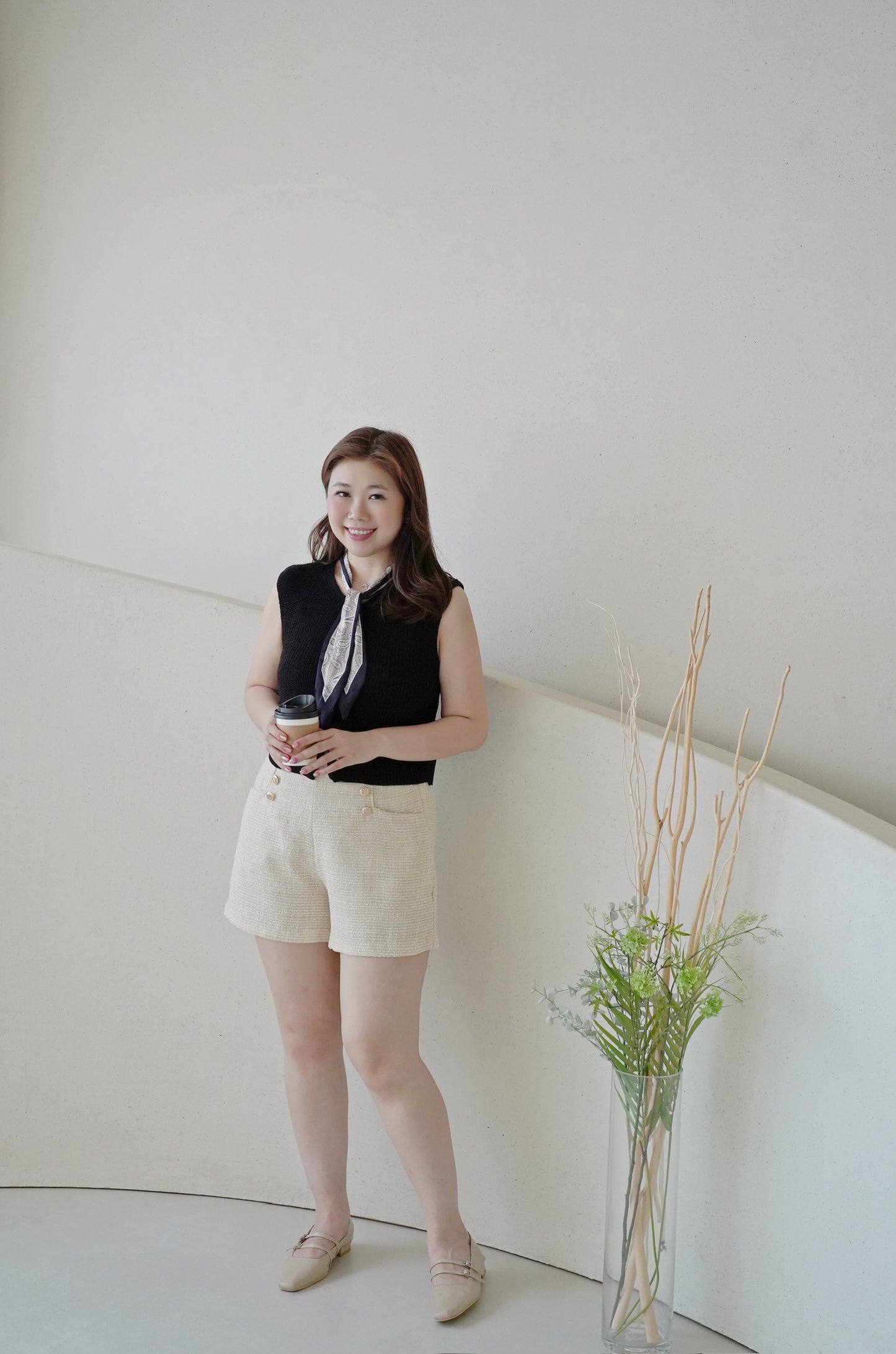 Scarf Button Vest