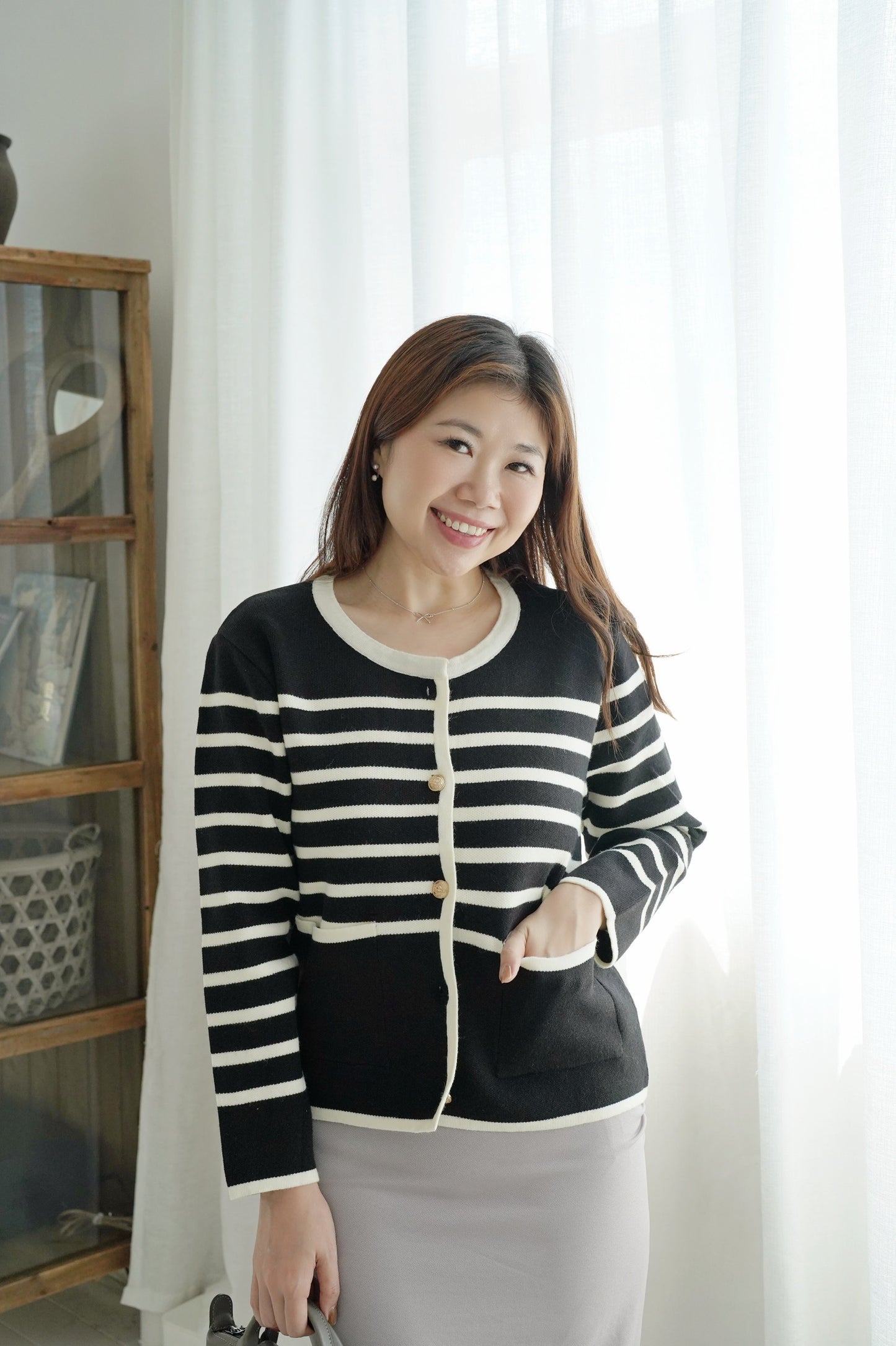 Be Luxe Stripe Cardi