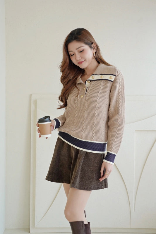 Frenchy Collar Knitted Top