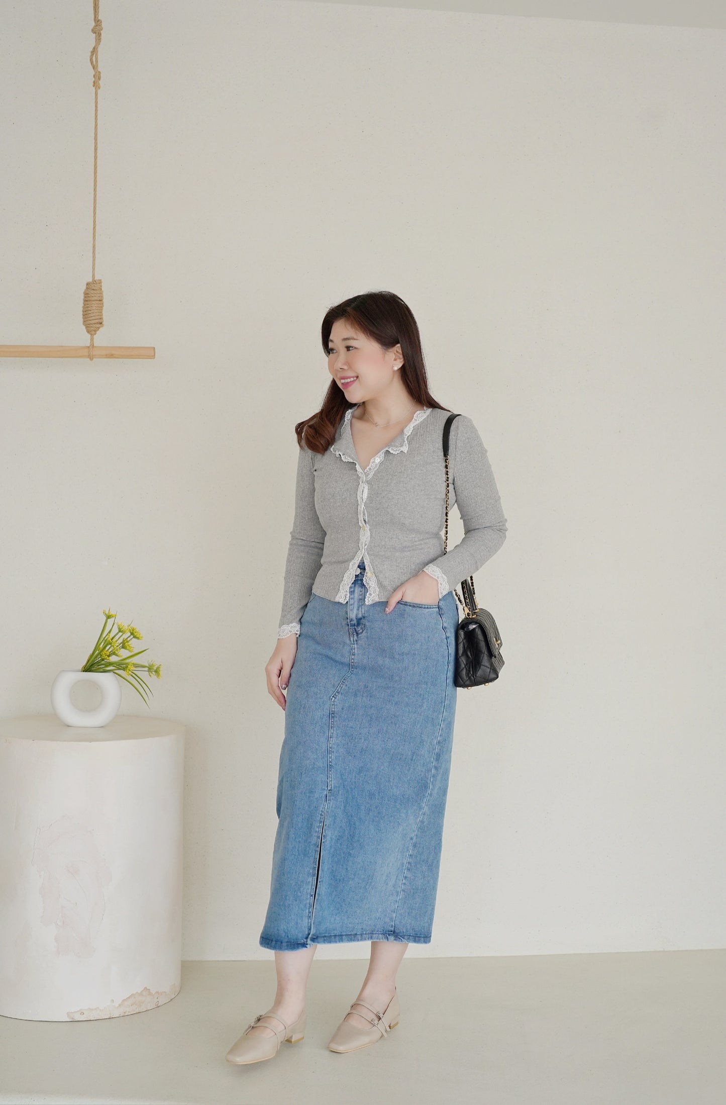 High Waist Denim Skirt