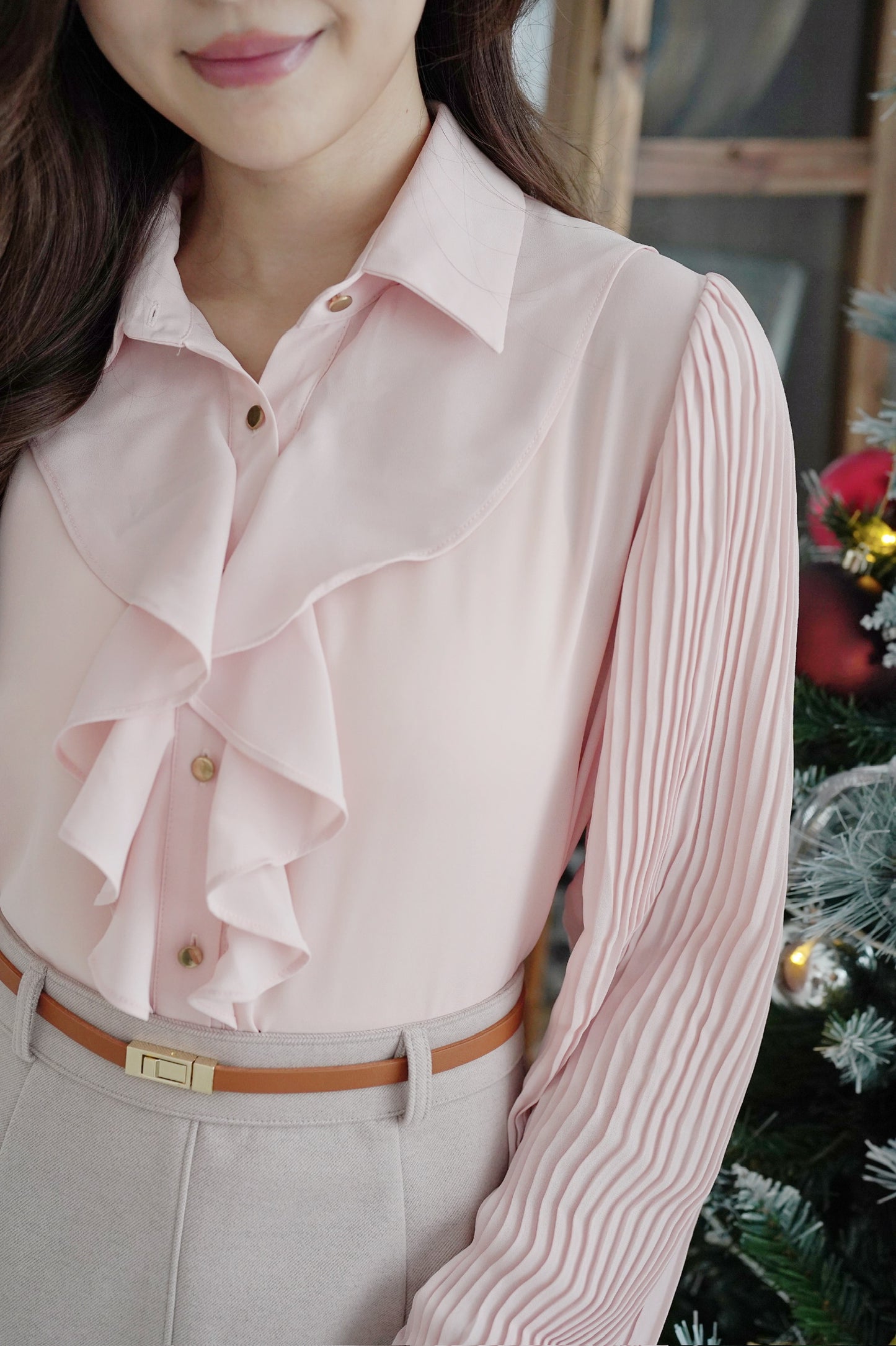 Airy Ruffles Chiffon Blouse