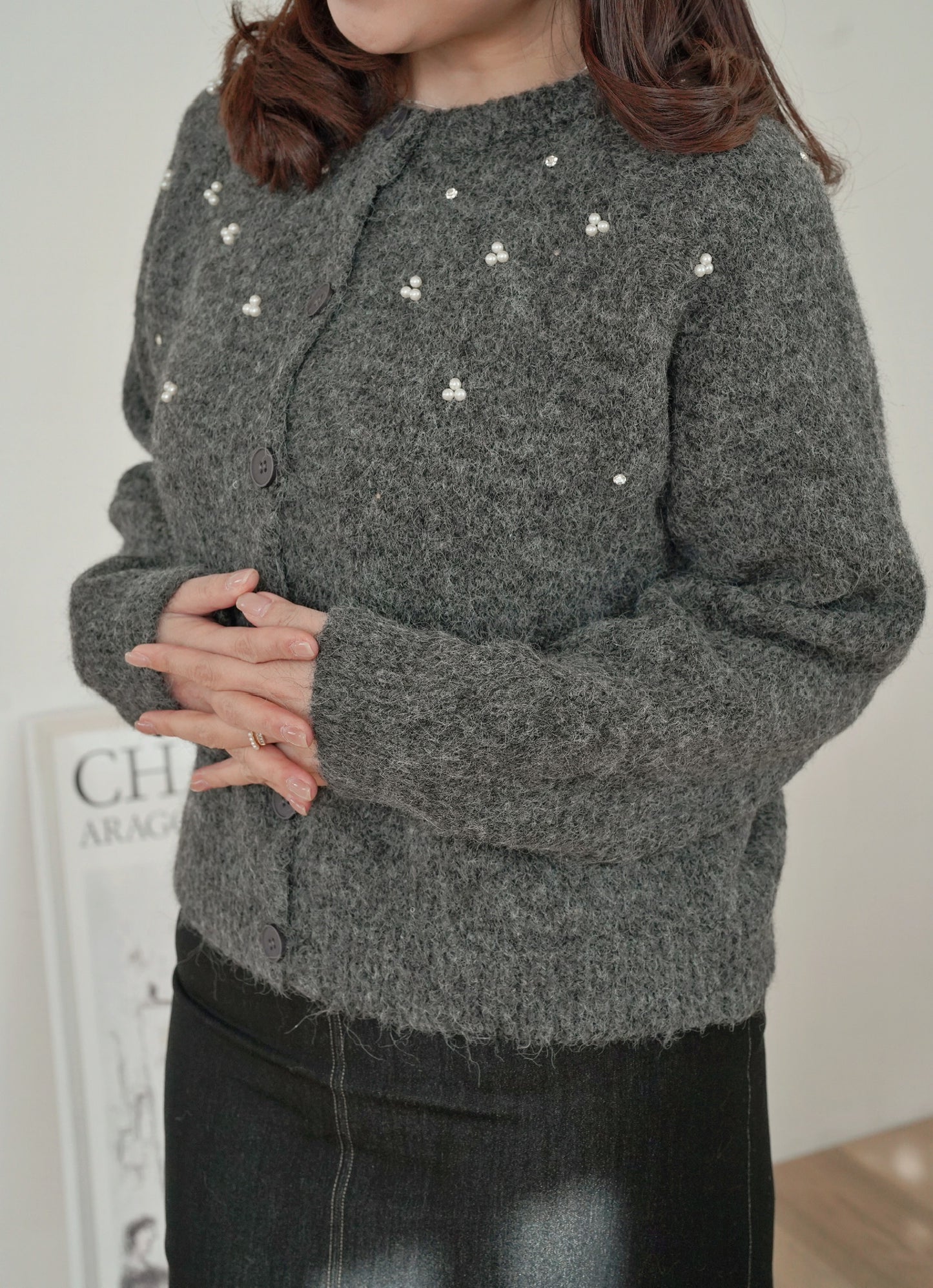 Merci Pearl Cardigan Set (with Beanie)