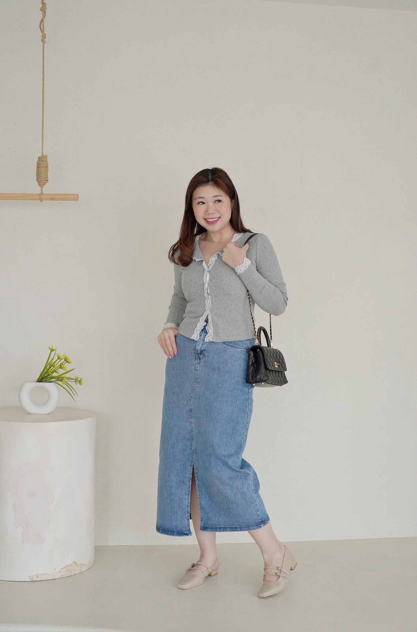 High Waist Denim Skirt