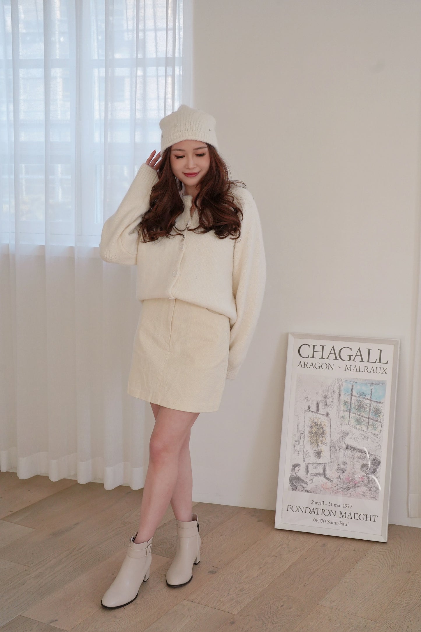 Merci Pearl Cardigan Set (with Beanie)