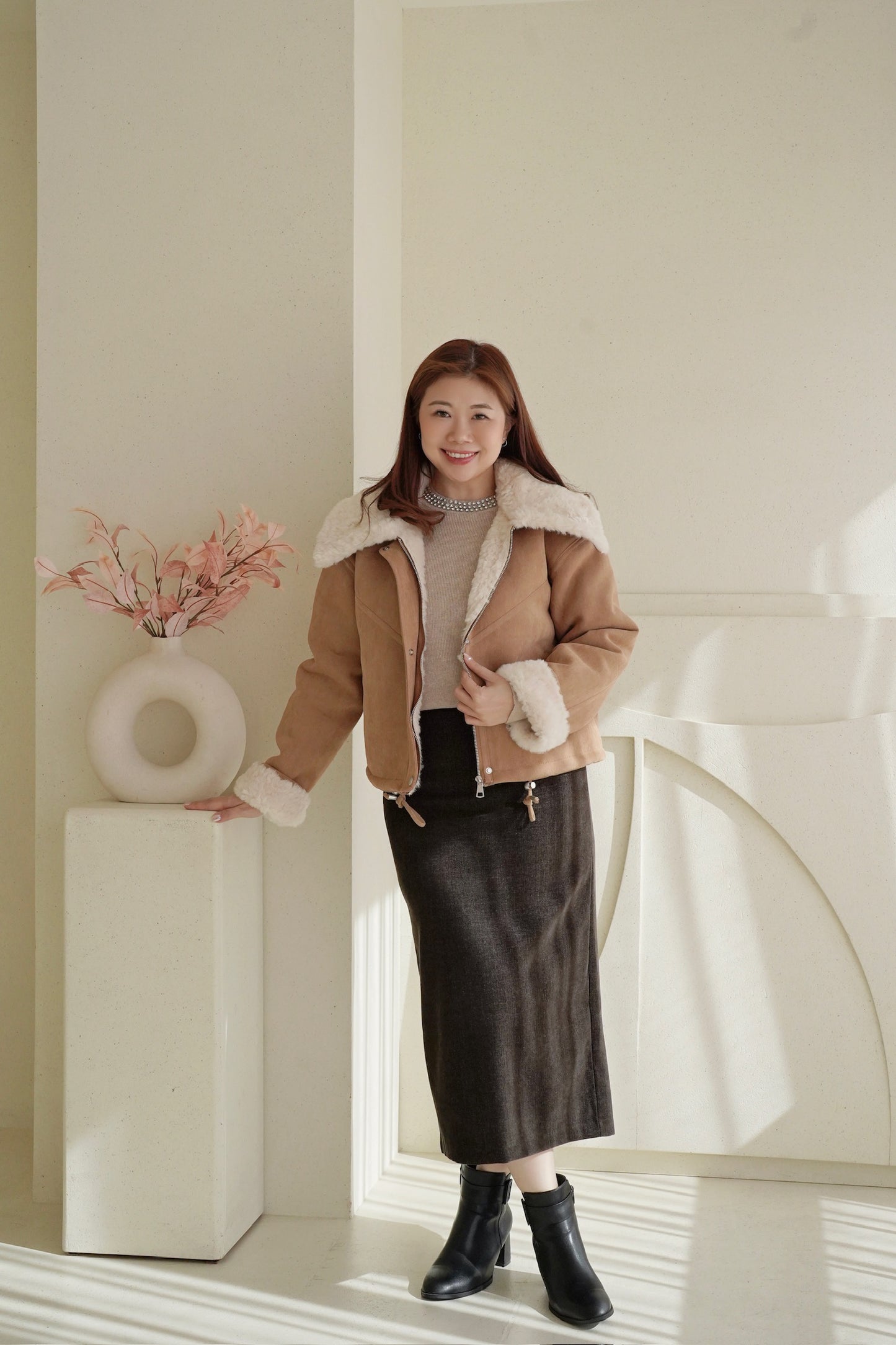 Buckle Corduroy Skirt