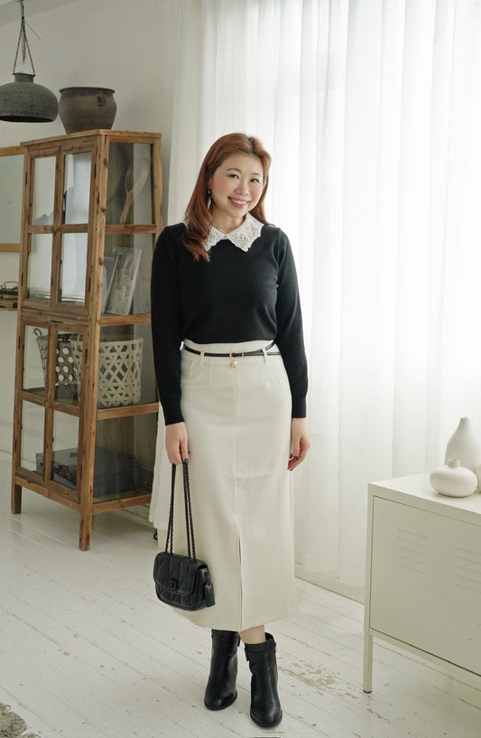 Be Luxe Collar Knit Top