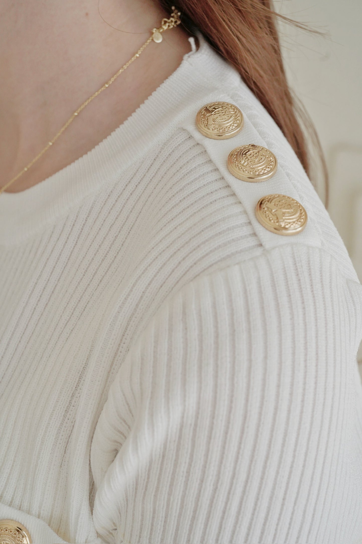 Shimmering Button Top