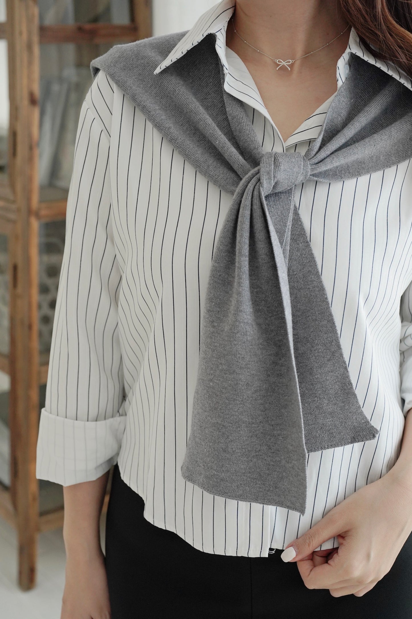 Scarf Shirt Set