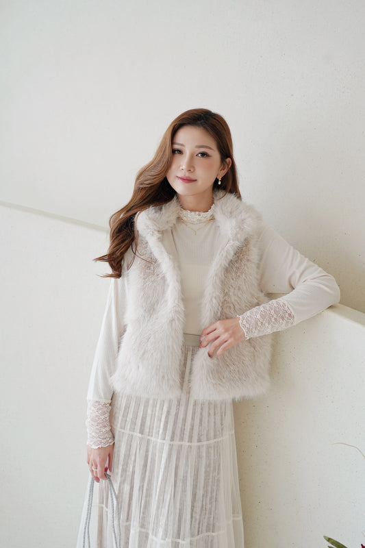Festive Snowy Fur Vest