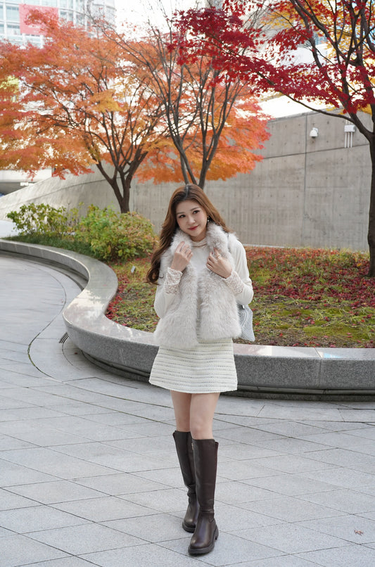 Festive Snowy Fur Vest