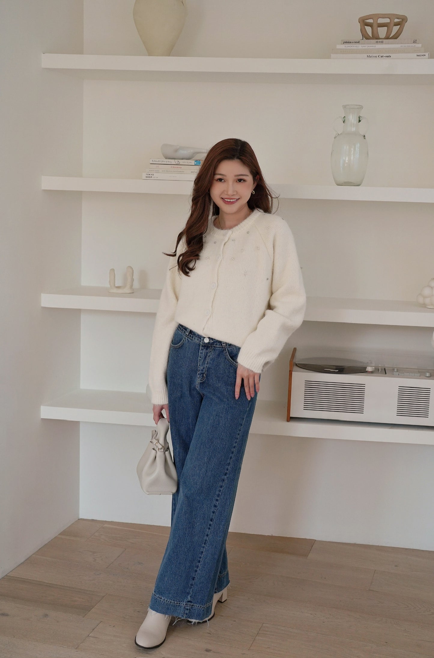 Merci Pearl Cardigan Set (with Beanie)