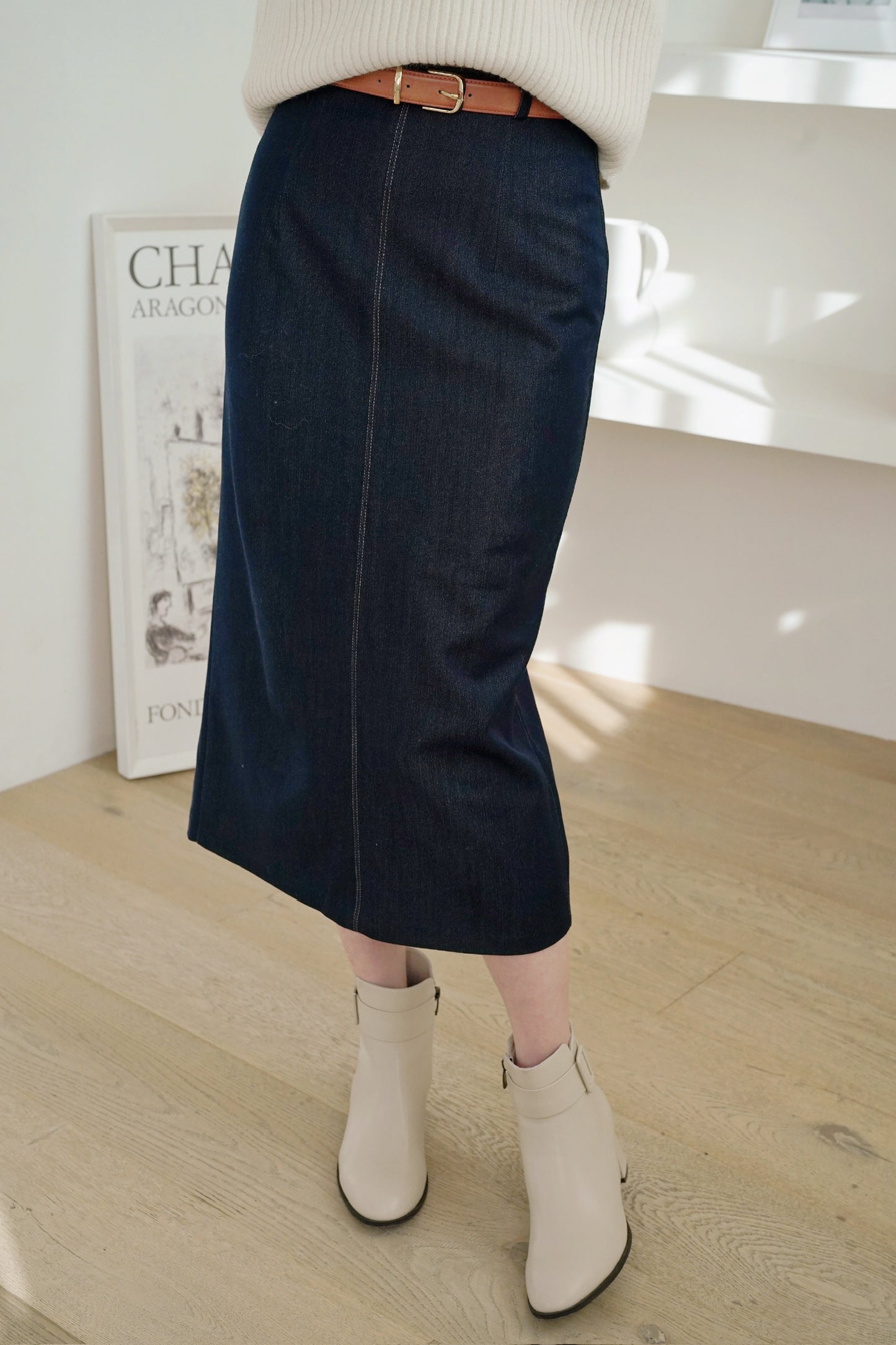 High Waist Denim Dress