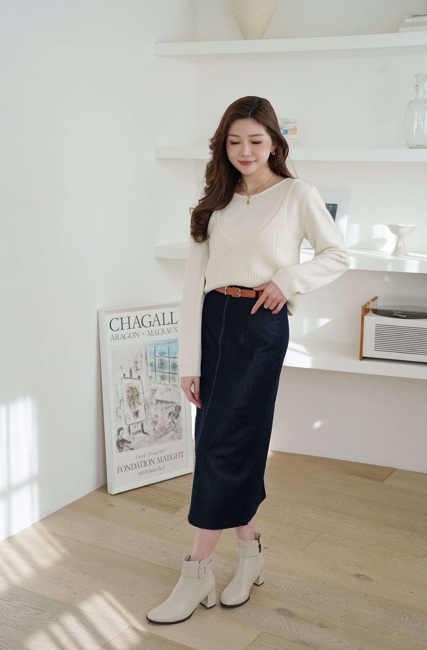 High Waist Denim Dress