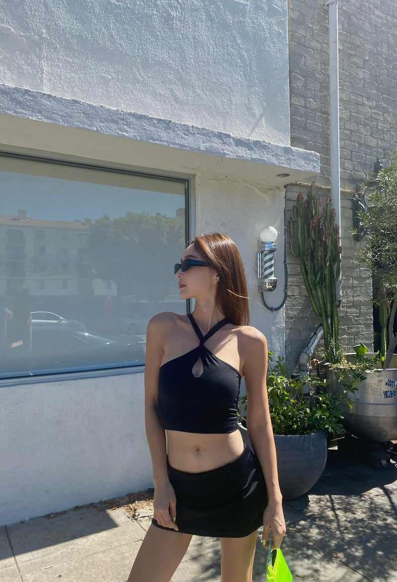 AIRY CROSS NECK BRA TOP