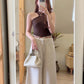 Halter Fall Knit Vest