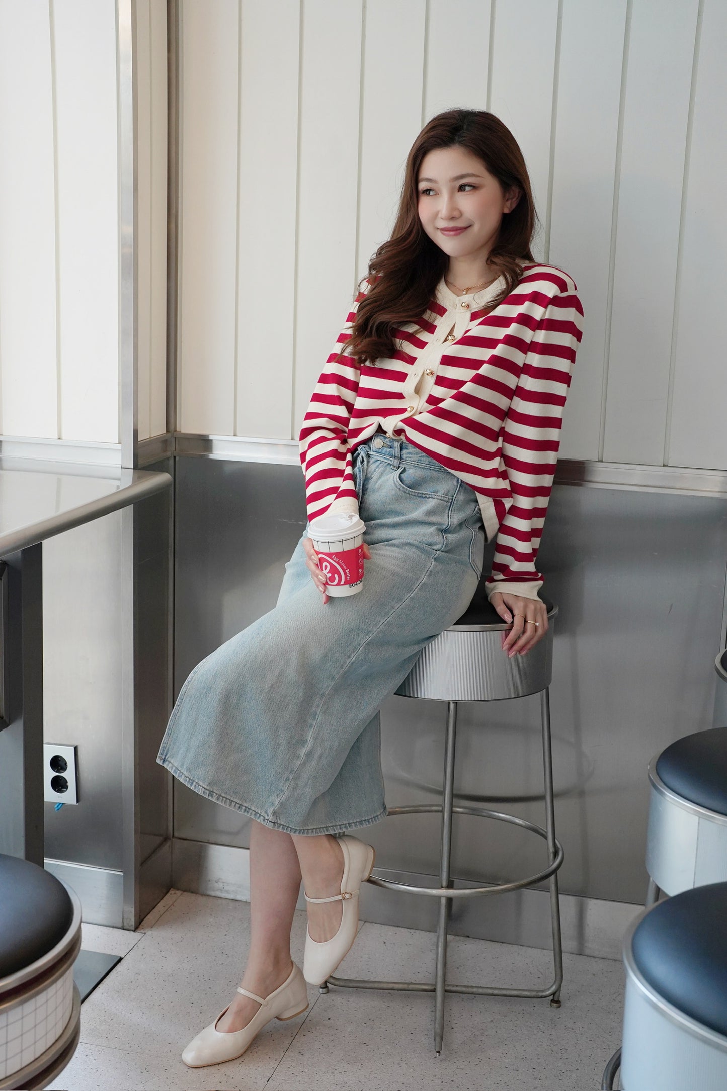 Frenchy Stripe Cardi