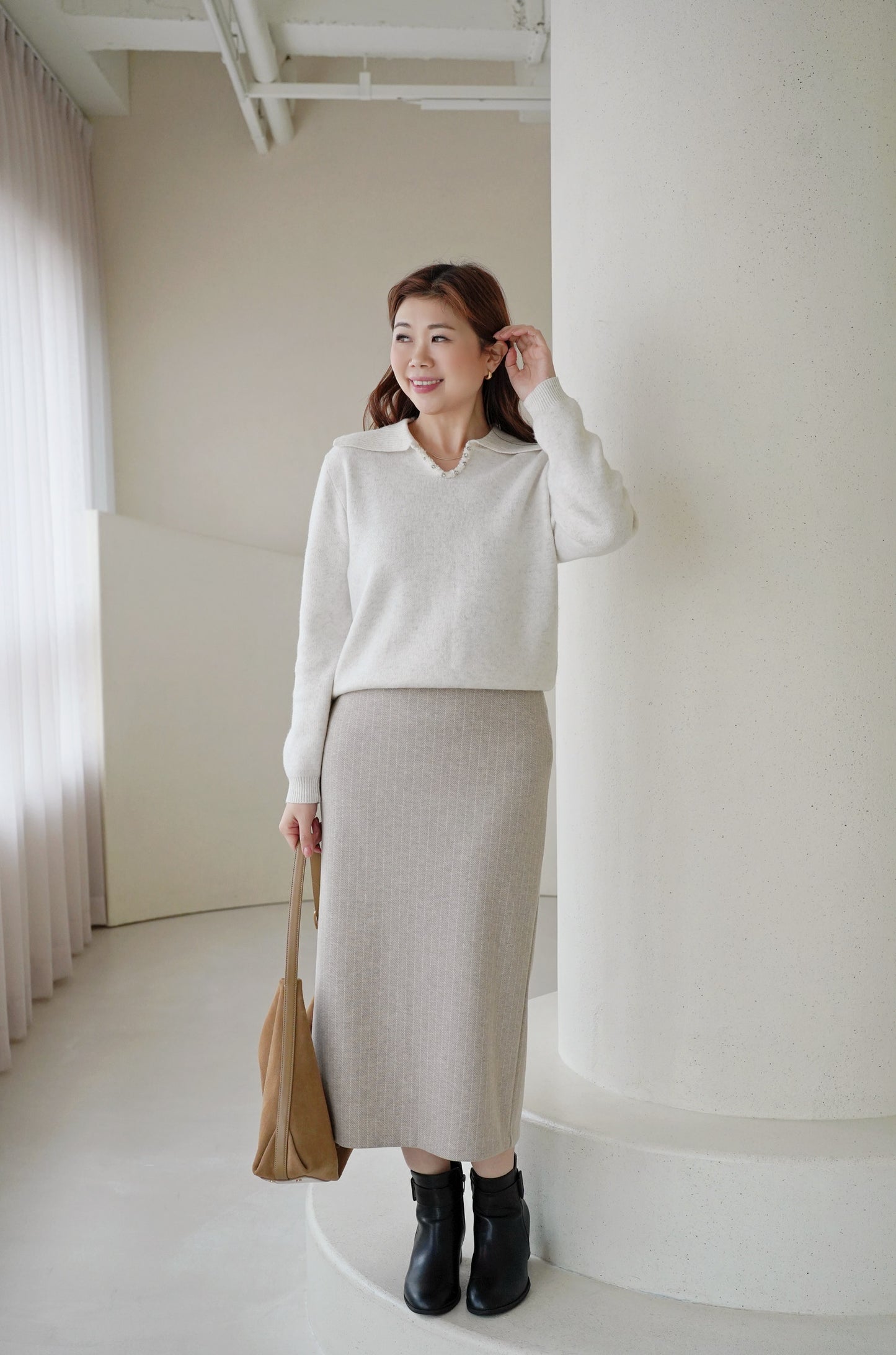 Sparkle Collar Wool Top