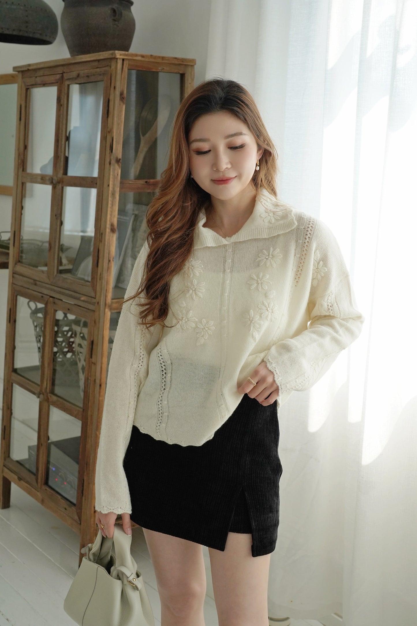 Handmade Floral Knitted Top