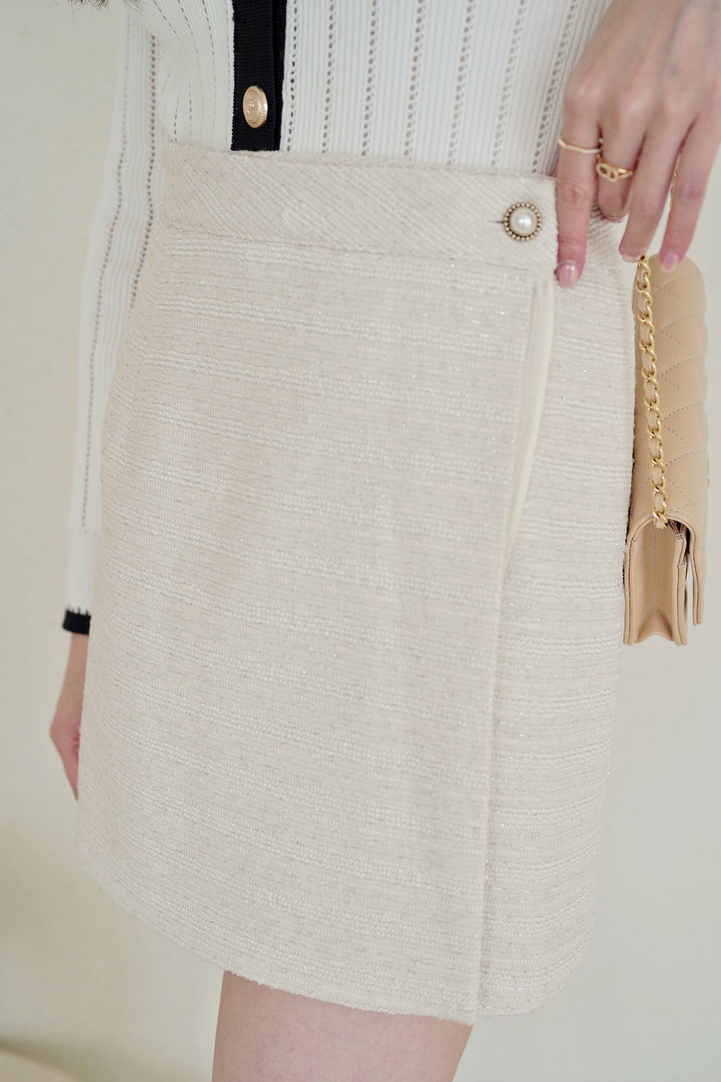 Classy Pearl Tweed Skirt