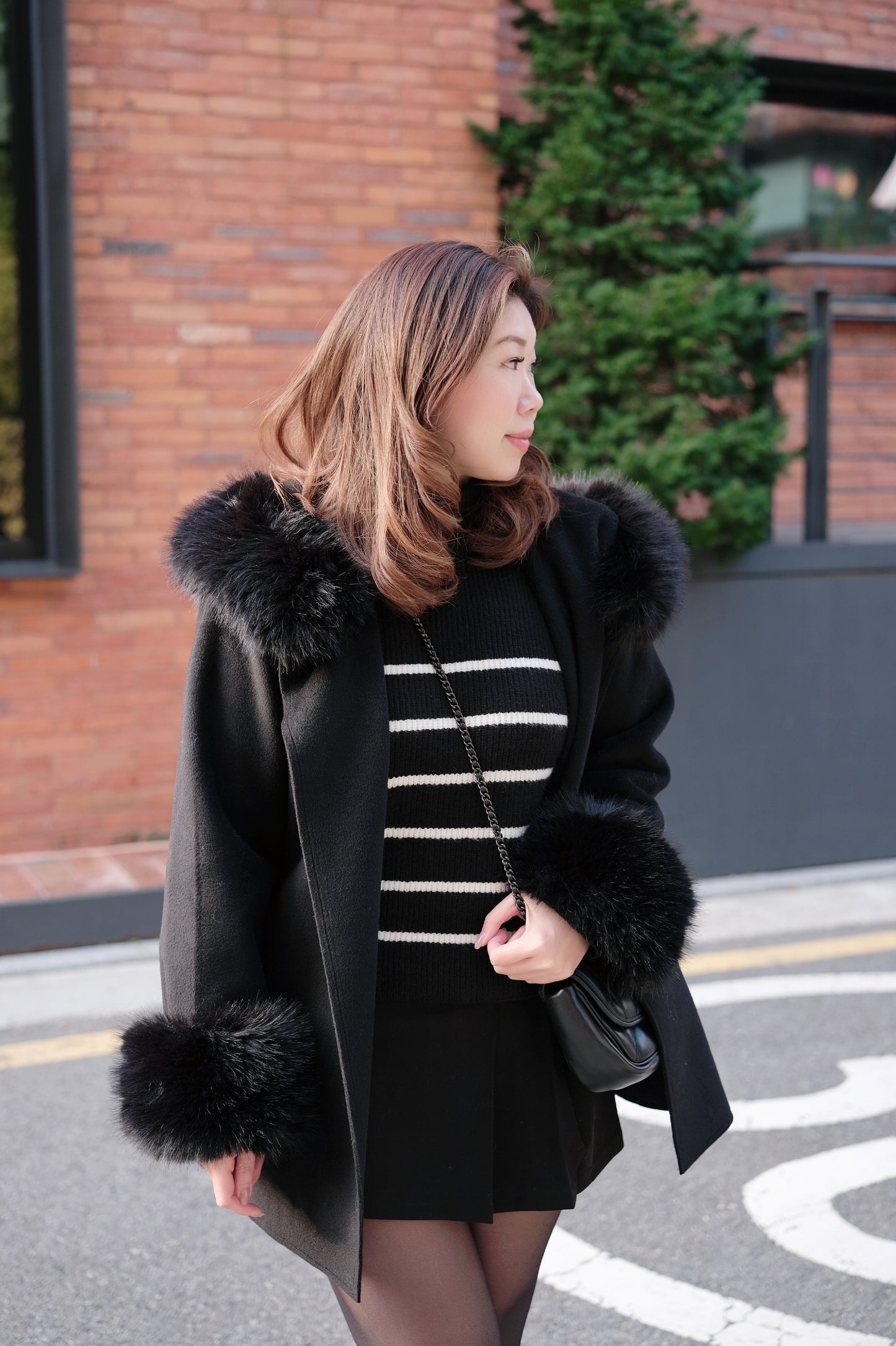 Snowy Fur Wool Coat