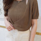 Latte Button Knit Top