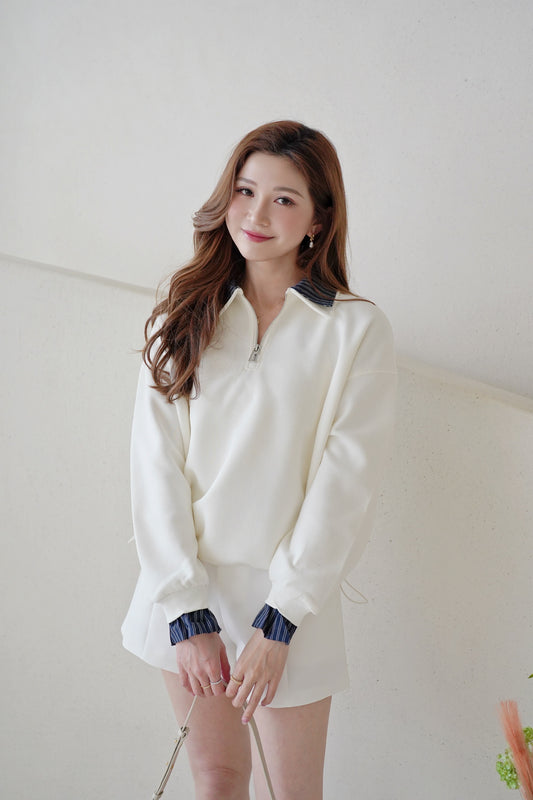 Creamy Zipper Sweater