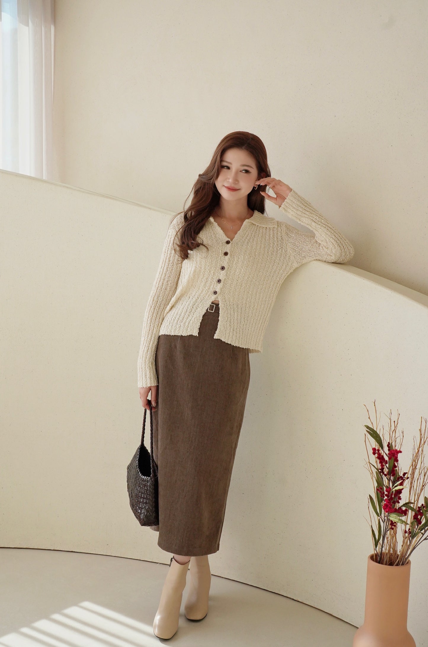 Buckle Corduroy Skirt