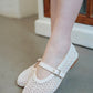 Floral Mary Jane Ballet Shoes