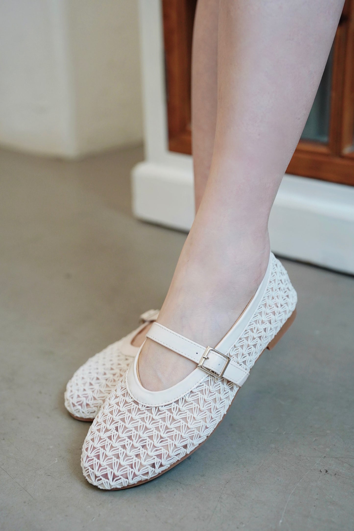 Floral Mary Jane Ballet Shoes