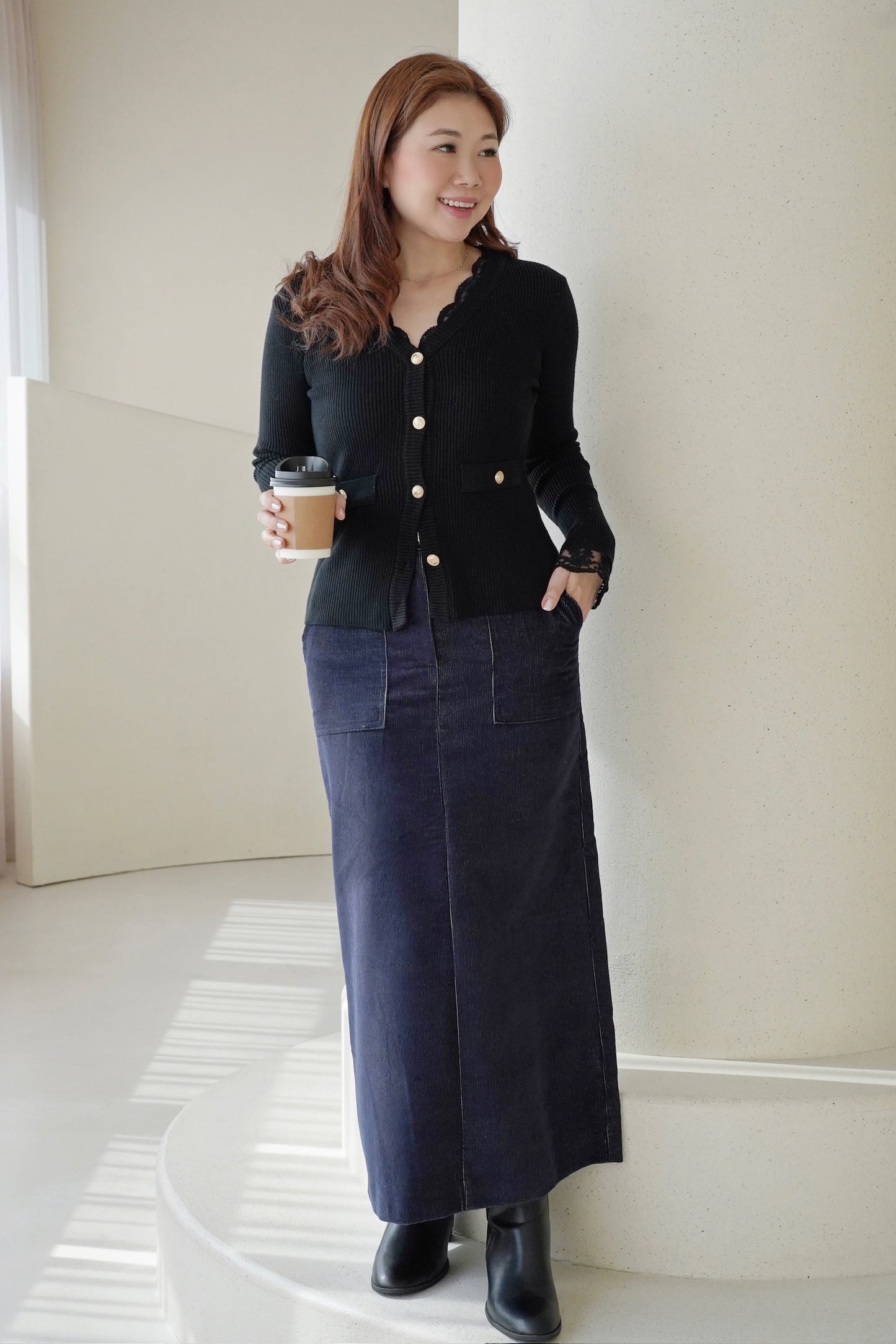 Belty Corduroy Dress