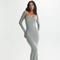 RIBBED MAXI BRA DRESS