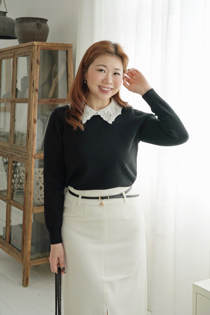 Be Luxe Collar Knit Top