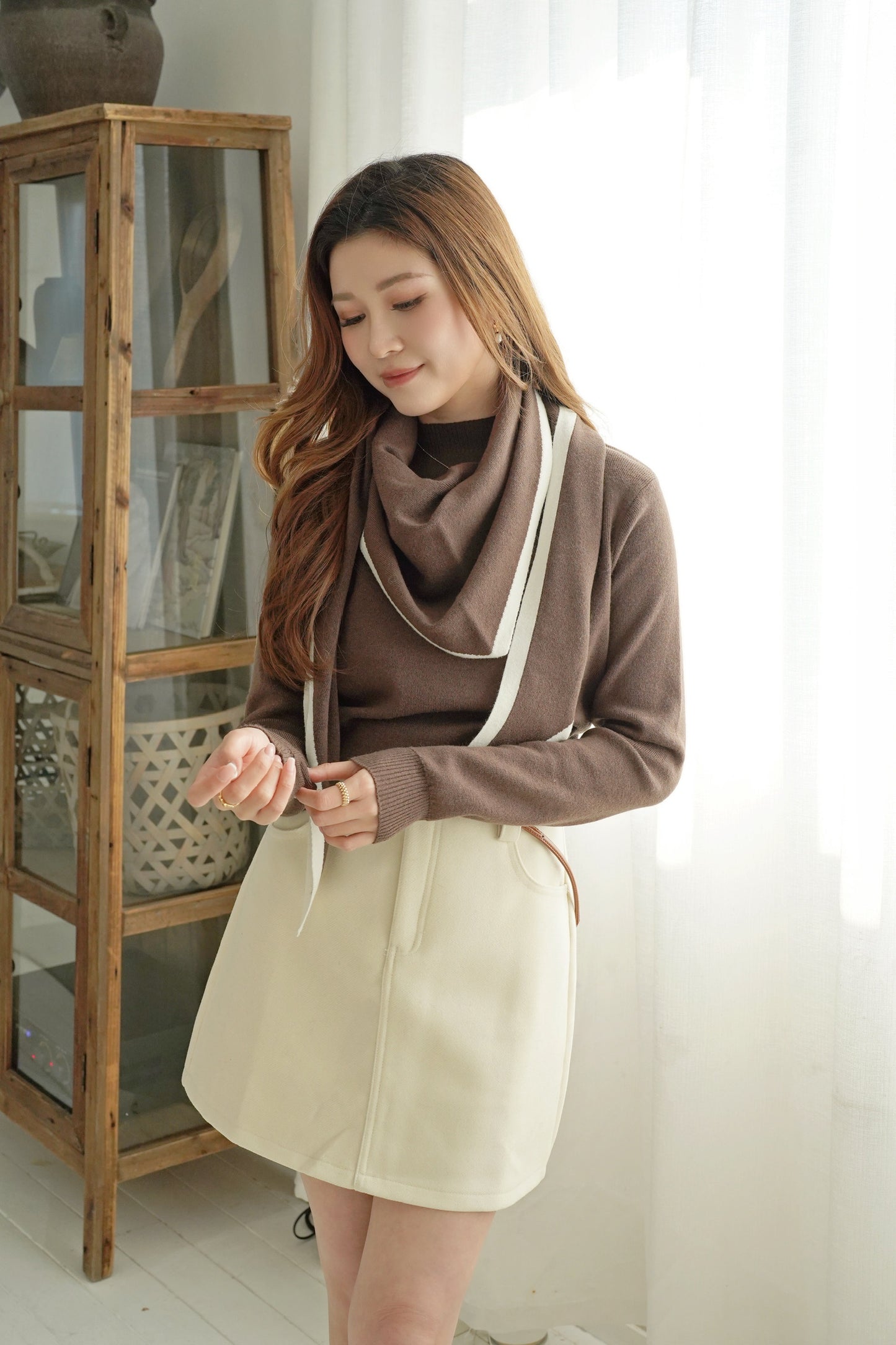 Mellow Scarf Top Set