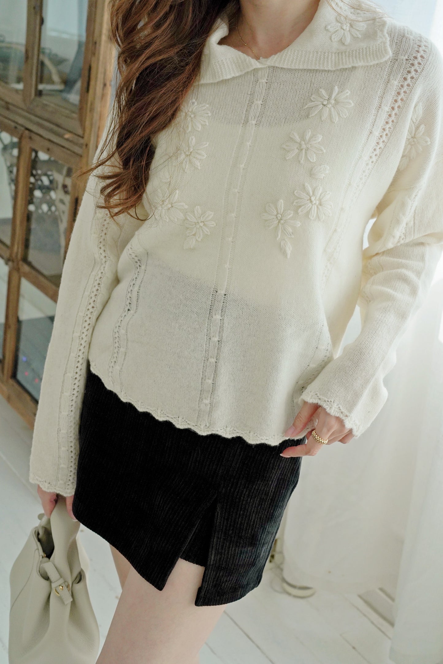 Handmade Floral Knitted Top