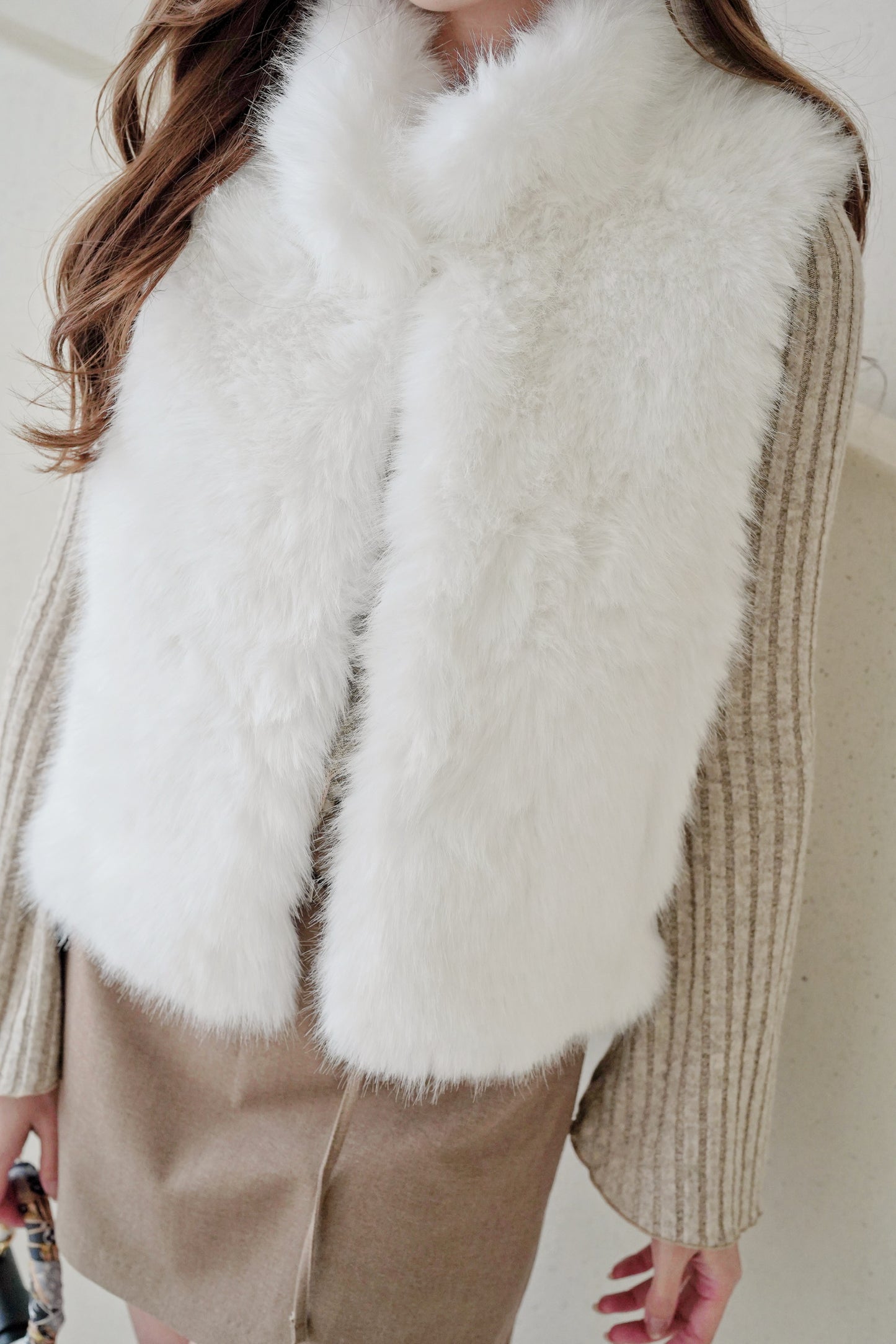 Festive Snowy Fur Vest