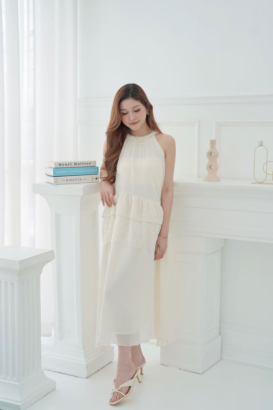 Purely White Halter Dress