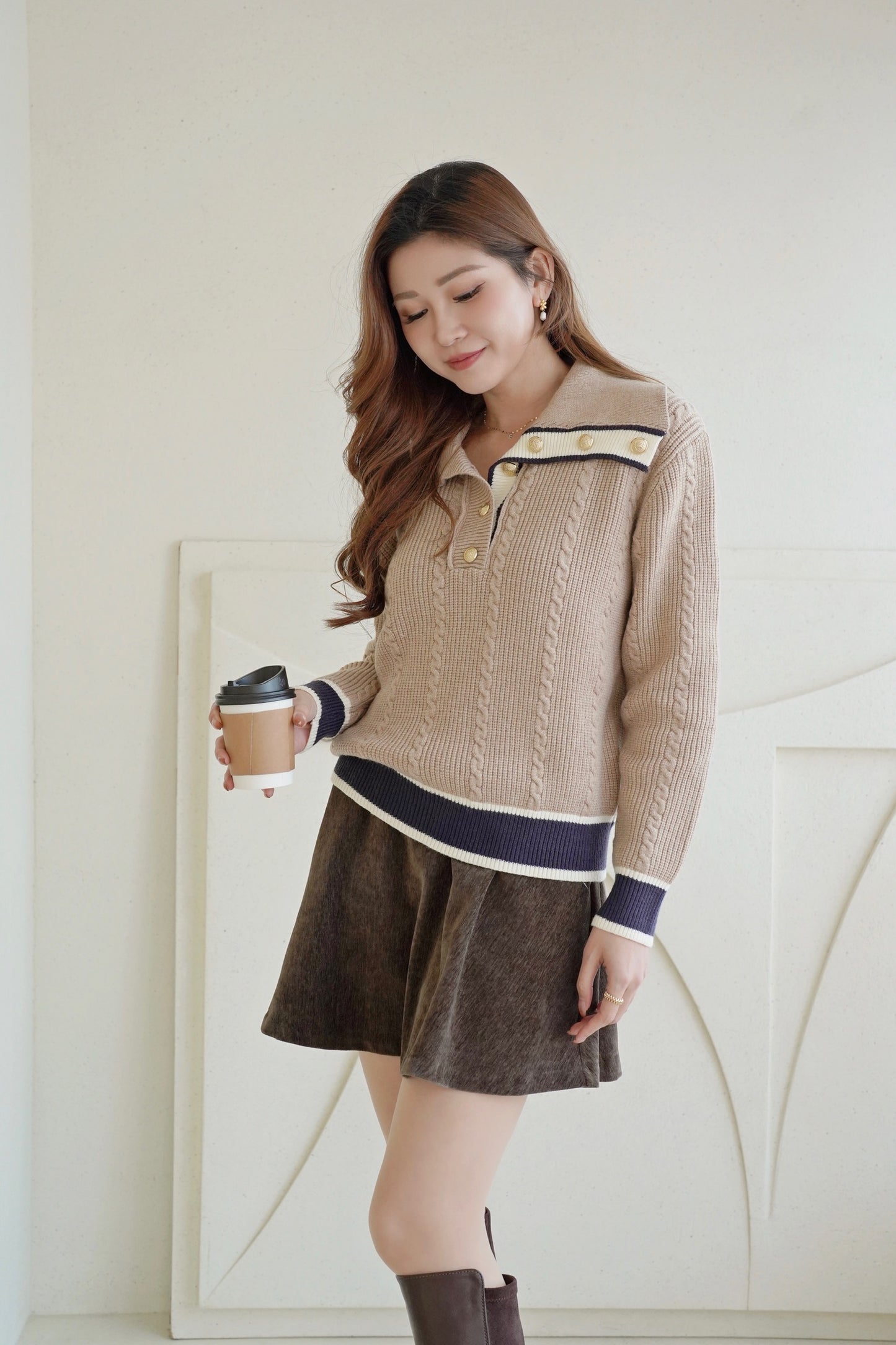 Frenchy Collar Knitted Top