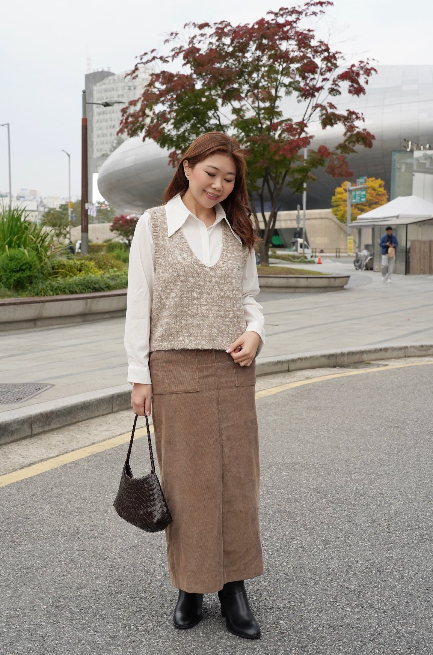 Belty Corduroy Dress