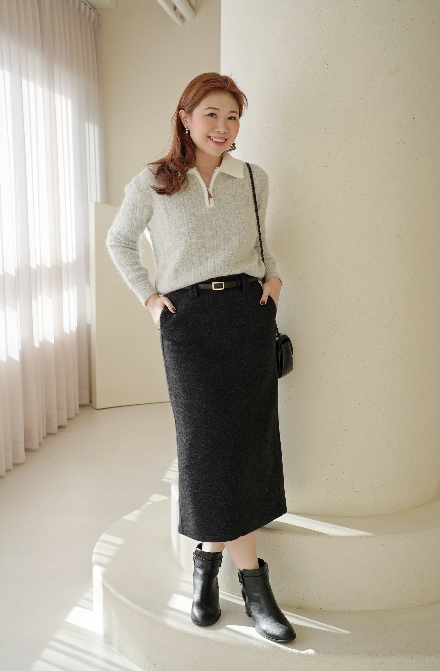 Fine Wool Polo Sweater