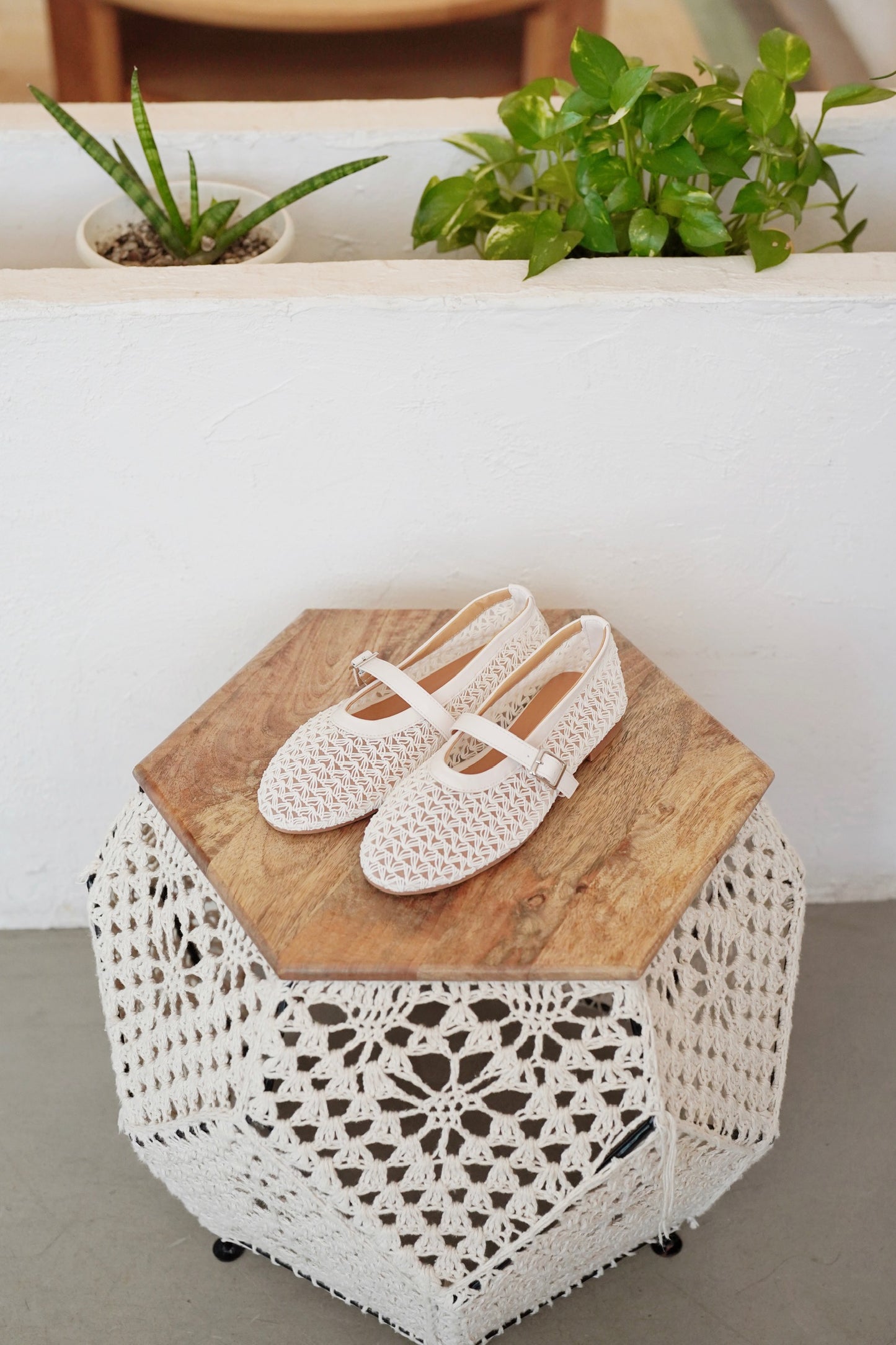 Floral Mary Jane Ballet Shoes
