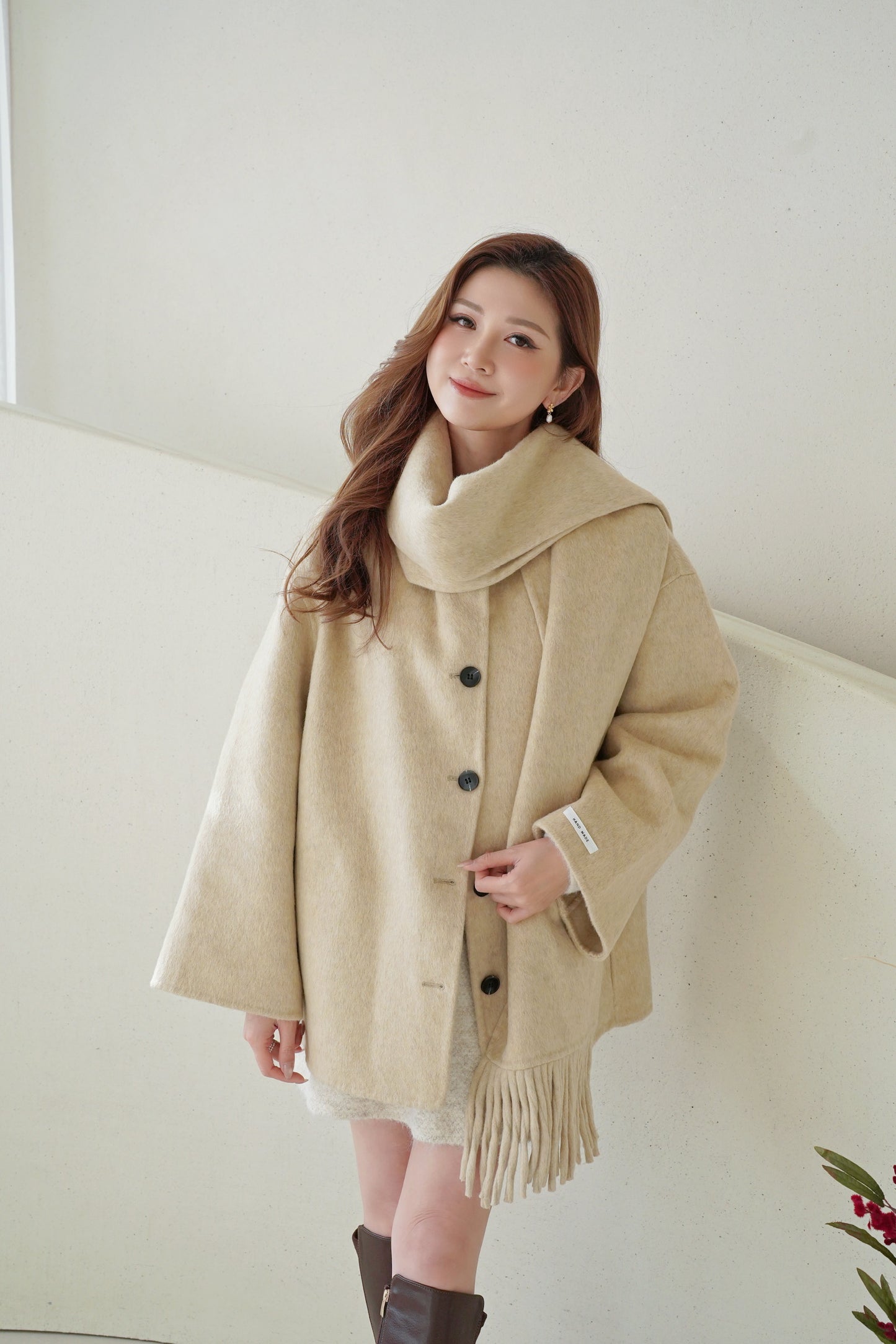 Handmade Scarfy Wool Coat