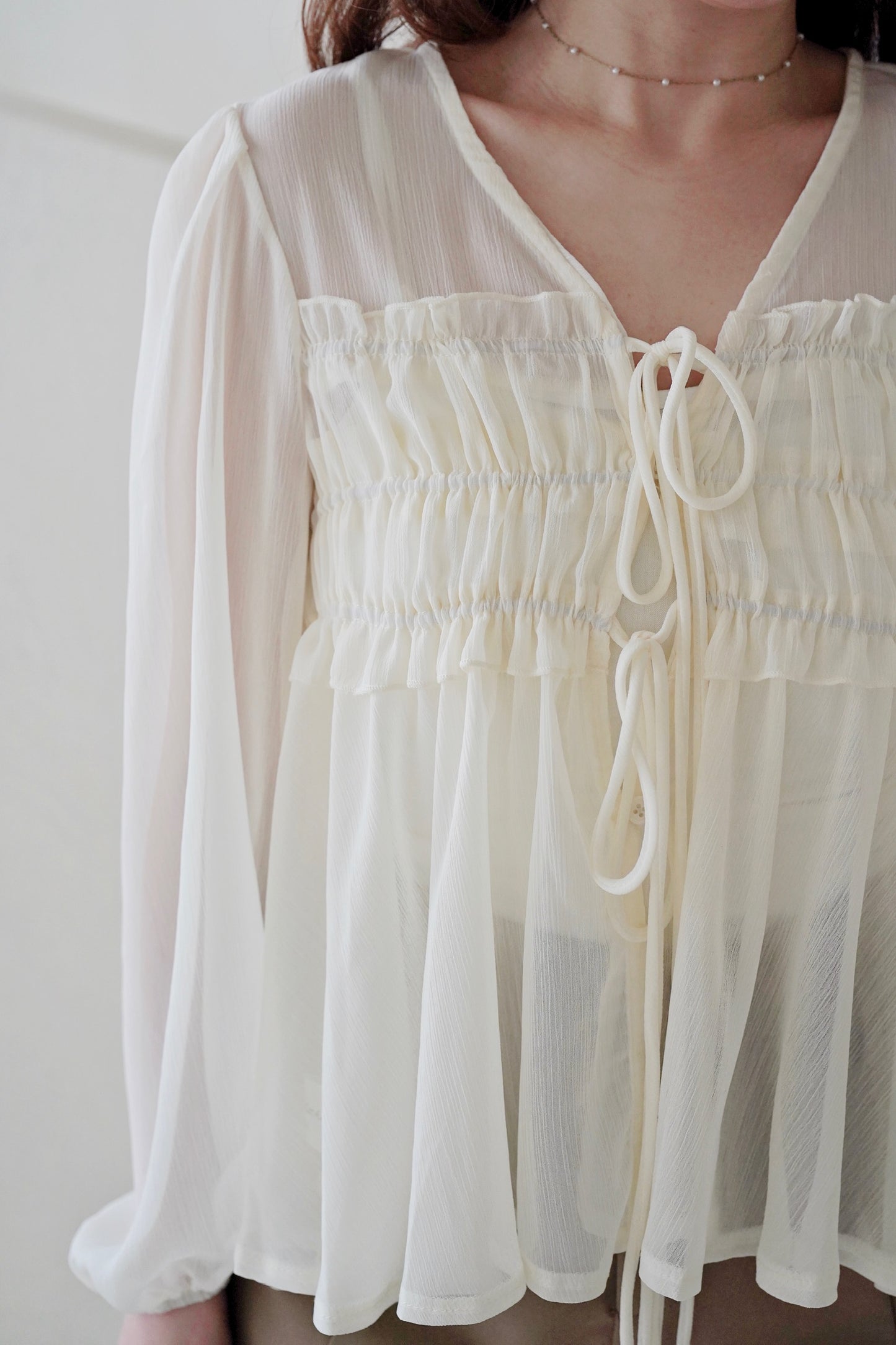 Ribbon Sheer Blouse