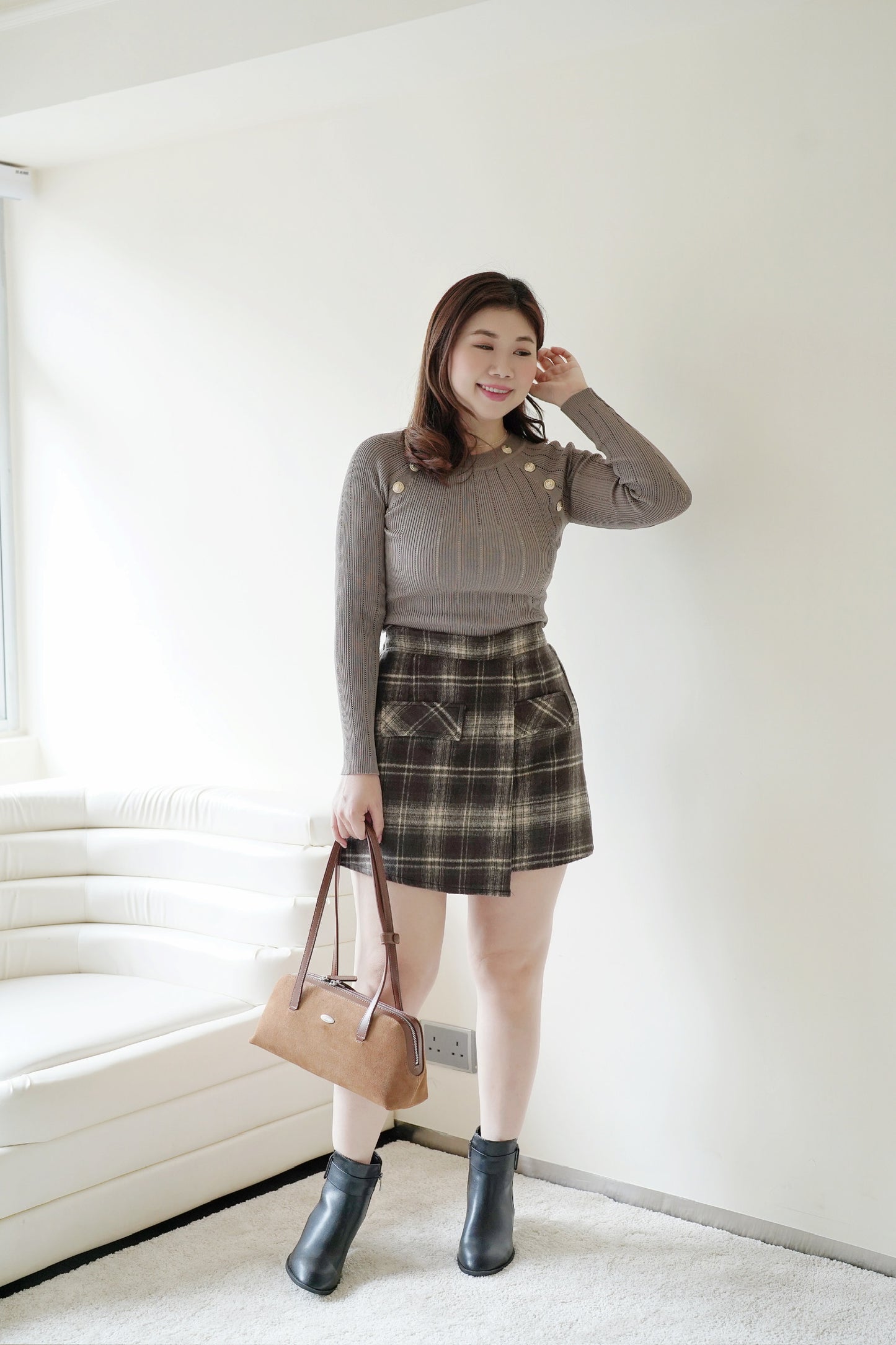 Classy Checkered Skirt