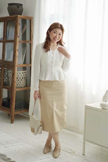 Flare Sleeves Chiffon Blouse