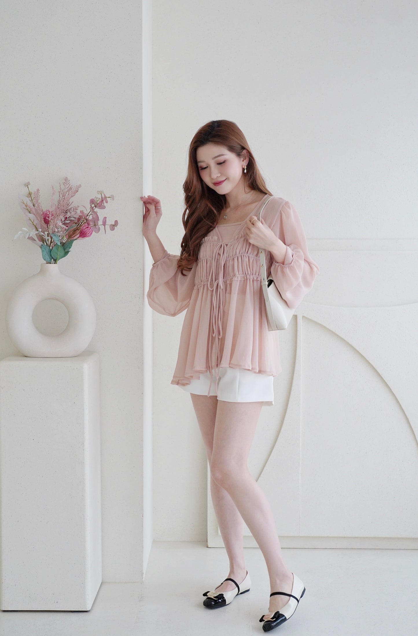 Ribbon Sheer Blouse