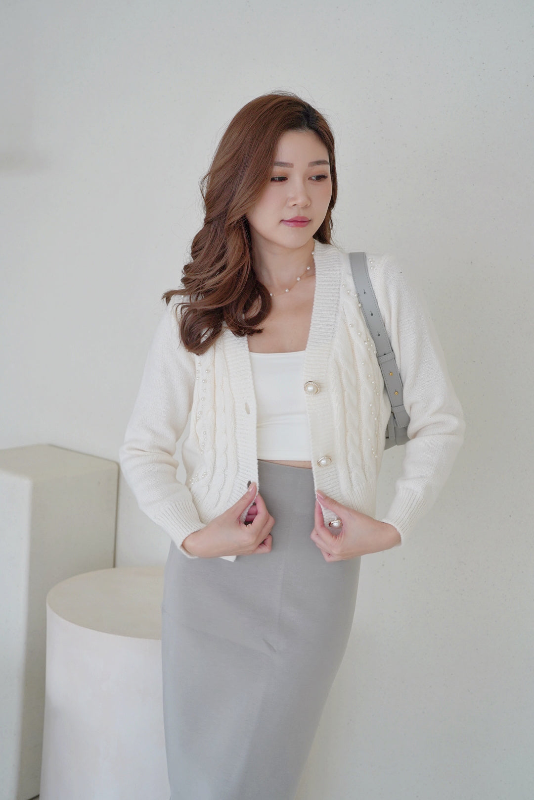 The Grace Mini Pearl Cardi